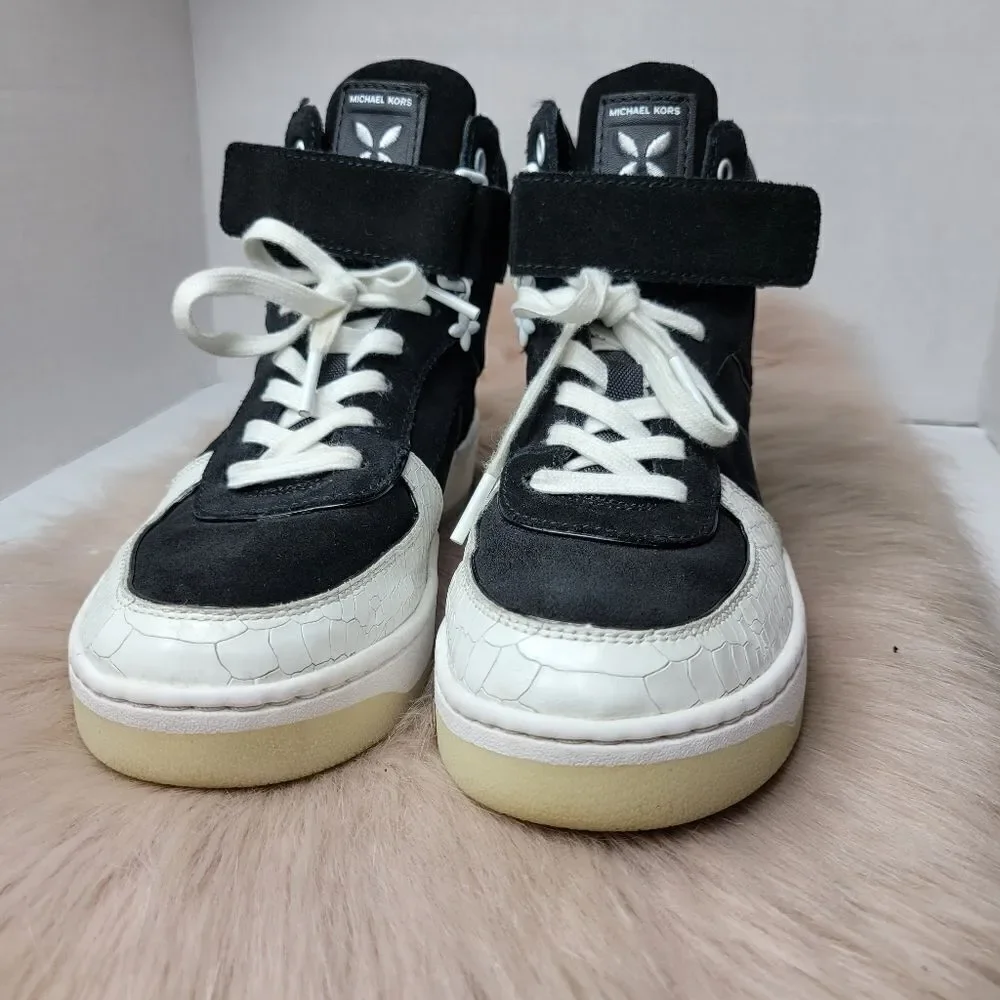 Michael Michael Kors Jaden Snake Print Leather High Tops Sneakers Size 6.5